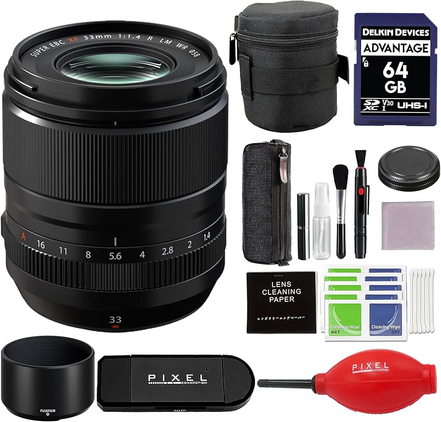 Amazon.com : Fujifilm XF 33mm f/1.4 R LM WR Lens Bundle with Card